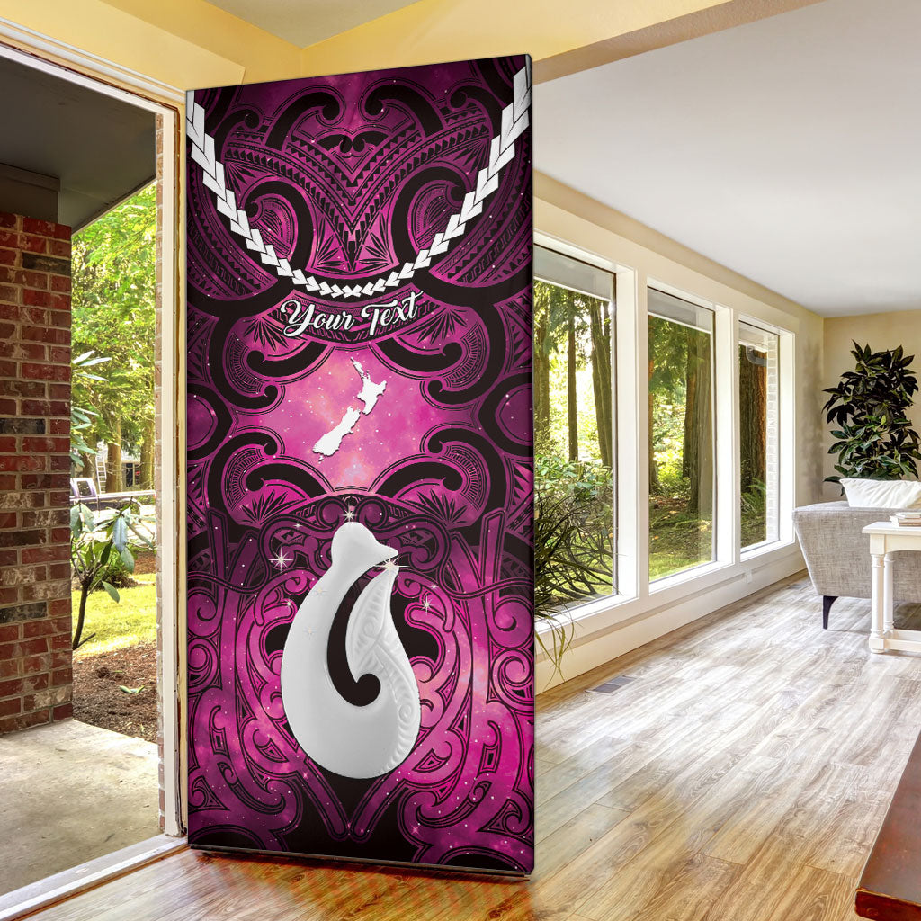 Personalised Maori Matariki Hei Matau Mawhero Door Cover Maori Kowhaiwhai Pattern Galaxy LT01 - Polynesian Pride