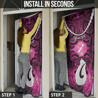 Personalised Maori Matariki Hei Matau Mawhero Door Cover Maori Kowhaiwhai Pattern Galaxy LT01 - Polynesian Pride