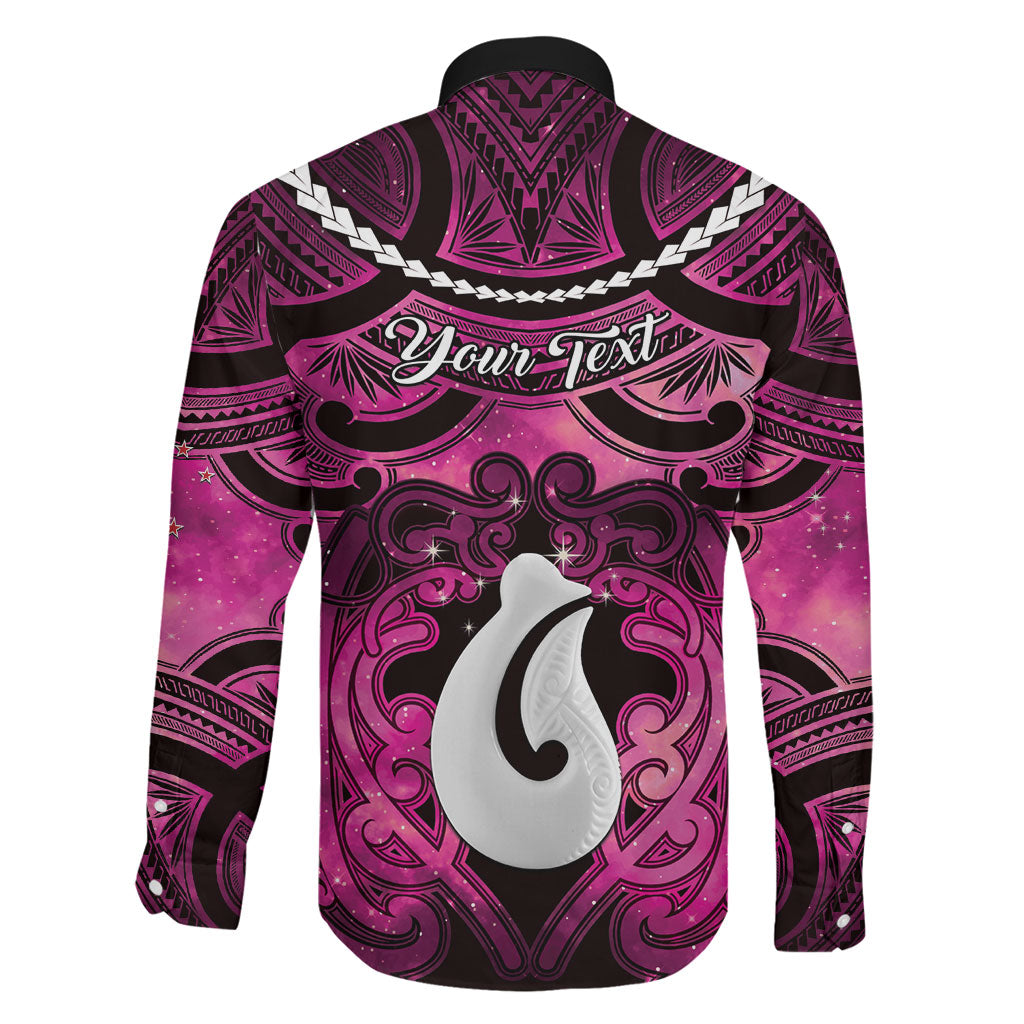 Personalised Maori Matariki Hei Matau Mawhero Family Matching Long Sleeve Bodycon Dress and Hawaiian Shirt Maori Kowhaiwhai Pattern Galaxy