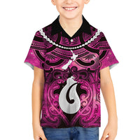 Personalised Maori Matariki Hei Matau Mawhero Family Matching Long Sleeve Bodycon Dress and Hawaiian Shirt Maori Kowhaiwhai Pattern Galaxy