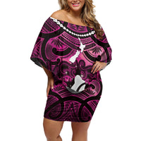 Personalised Maori Matariki Hei Matau Mawhero Family Matching Off Shoulder Short Dress and Hawaiian Shirt Maori Kowhaiwhai Pattern Galaxy