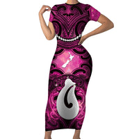 Personalised Maori Matariki Hei Matau Mawhero Family Matching Short Sleeve Bodycon Dress and Hawaiian Shirt Maori Kowhaiwhai Pattern Galaxy