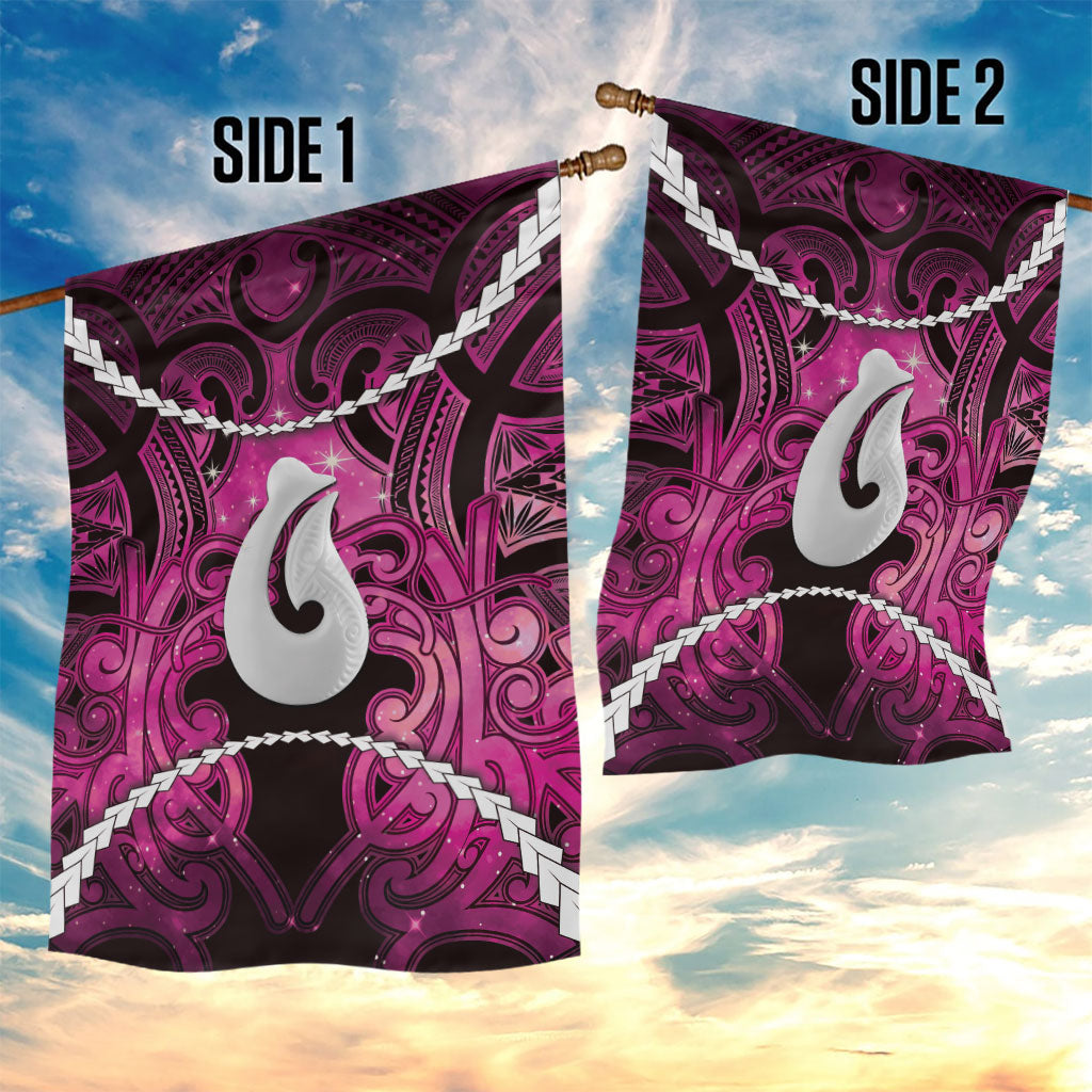 Maori Matariki Hei Matau Mawhero Garden Flag Maori Kowhaiwhai Pattern Galaxy LT01 - Polynesian Pride