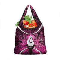 Maori Matariki Hei Matau Mawhero Grocery Bag Maori Kowhaiwhai Pattern Galaxy LT01 1-pack One Size Pink - Polynesian Pride