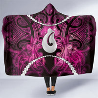 Maori Matariki Hei Matau Mawhero Hooded Blanket Maori Kowhaiwhai Pattern Galaxy LT01 One Size Pink - Polynesian Pride