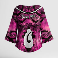 Personalised Maori Matariki Hei Matau Mawhero Kimono Sleeve Blouse Maori Kowhaiwhai Pattern Galaxy LT01 - Polynesian Pride