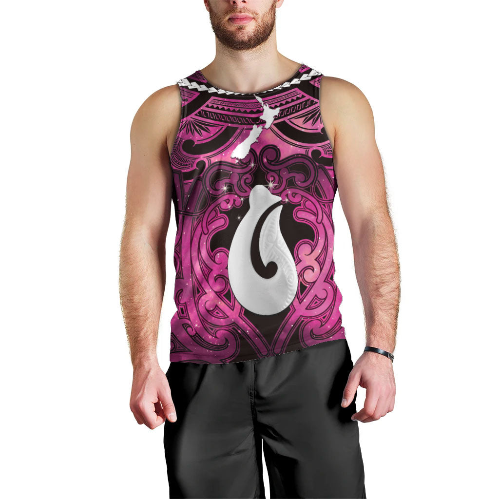 Personalised Maori Matariki Hei Matau Mawhero Men Tank Top Maori Kowhaiwhai Pattern Galaxy LT01 - Polynesian Pride