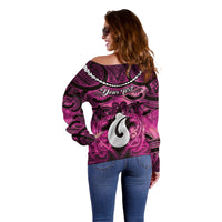 Personalised Maori Matariki Hei Matau Mawhero Off Shoulder Sweater Maori Kowhaiwhai Pattern Galaxy LT01 - Polynesian Pride