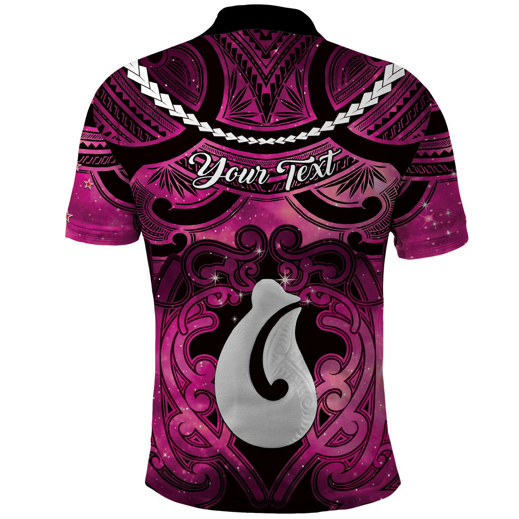 Personalised Maori Matariki Hei Matau Mawhero Polo Shirt Maori Kowhaiwhai Pattern Galaxy LT01 - Polynesian Pride