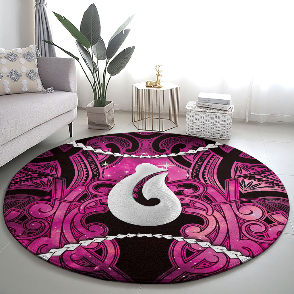Maori Matariki Hei Matau Mawhero Round Carpet Maori Kowhaiwhai Pattern Galaxy LT01 - Polynesian Pride