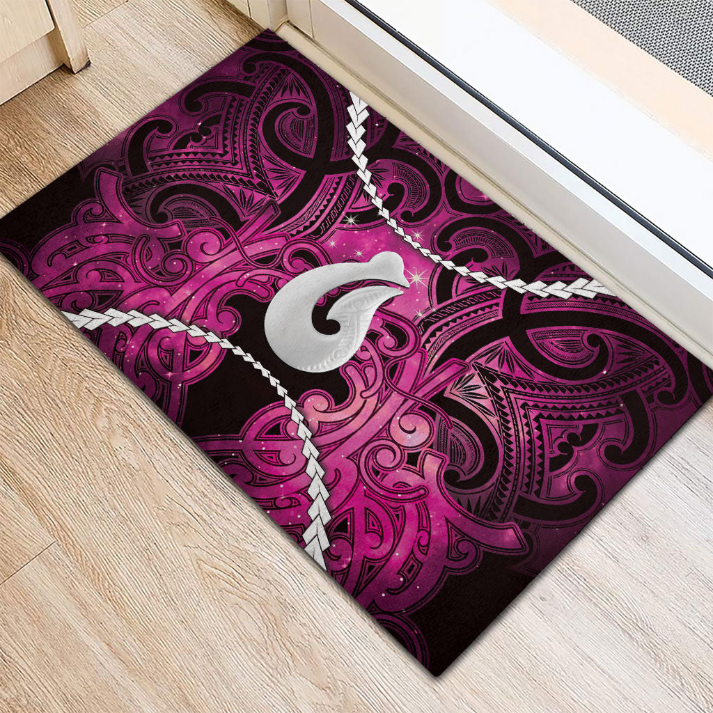 Maori Matariki Hei Matau Mawhero Rubber Doormat Maori Kowhaiwhai Pattern Galaxy LT01 - Polynesian Pride