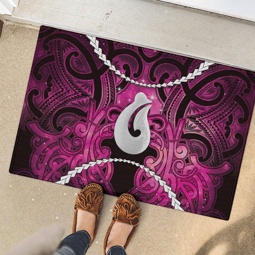Maori Matariki Hei Matau Mawhero Rubber Doormat Maori Kowhaiwhai Pattern Galaxy LT01 - Polynesian Pride