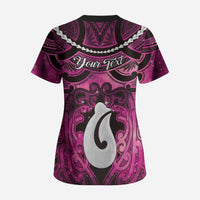 Personalised Maori Matariki Hei Matau Mawhero Scrub Top Maori Kowhaiwhai Pattern Galaxy