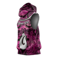 Personalised Maori Matariki Hei Matau Mawhero Sleeveless Hoodie Maori Kowhaiwhai Pattern Galaxy LT01 - Polynesian Pride