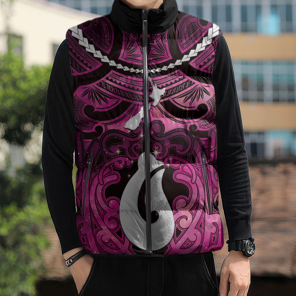 Personalised Maori Matariki Hei Matau Mawhero Sleeveless Puffer Jacket Maori Kowhaiwhai Pattern Galaxy LT01 - Polynesian Pride