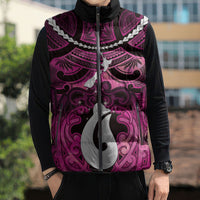 Personalised Maori Matariki Hei Matau Mawhero Sleeveless Puffer Jacket Maori Kowhaiwhai Pattern Galaxy LT01 - Polynesian Pride