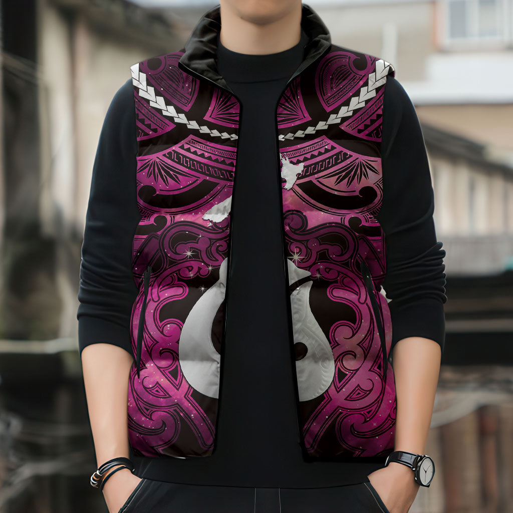 Personalised Maori Matariki Hei Matau Mawhero Sleeveless Puffer Jacket Maori Kowhaiwhai Pattern Galaxy LT01 - Polynesian Pride