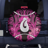 Maori Matariki Hei Matau Mawhero Spare Tire Cover Maori Kowhaiwhai Pattern Galaxy LT01 No hole Pink - Polynesian Pride