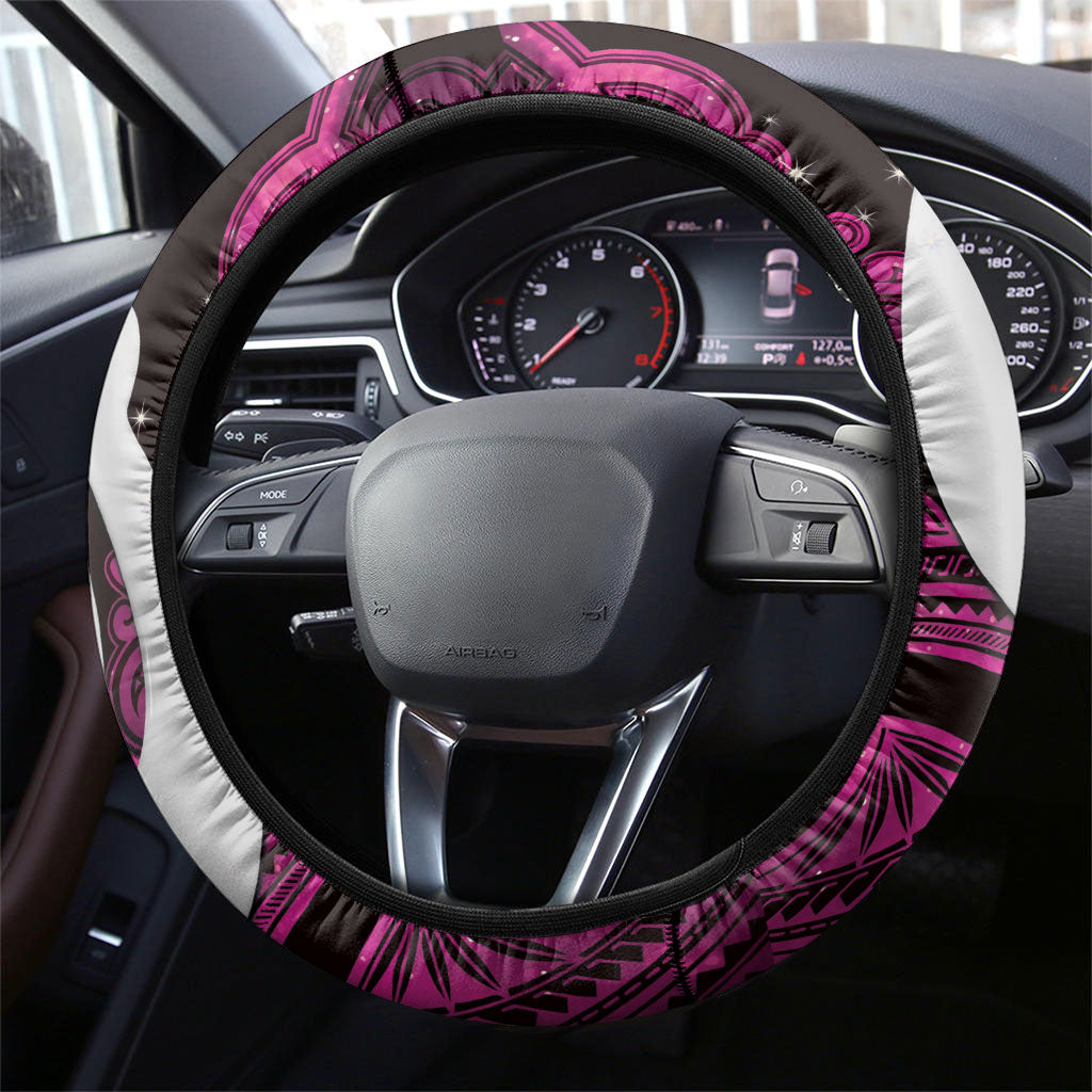 Maori Matariki Hei Matau Mawhero Steering Wheel Cover Maori Kowhaiwhai Pattern Galaxy LT01 - Polynesian Pride