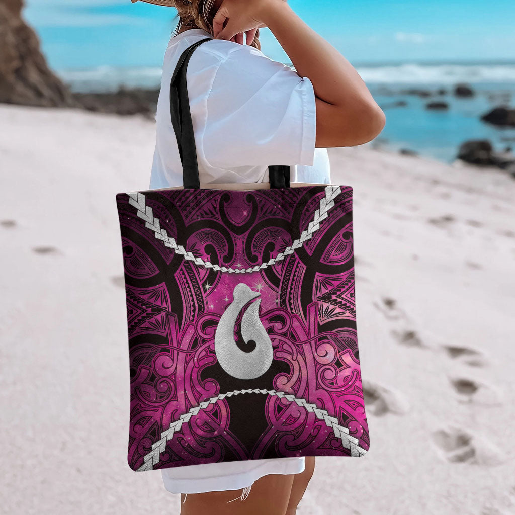 Maori Matariki Hei Matau Mawhero Tote Bag Maori Kowhaiwhai Pattern Galaxy LT01 - Polynesian Pride