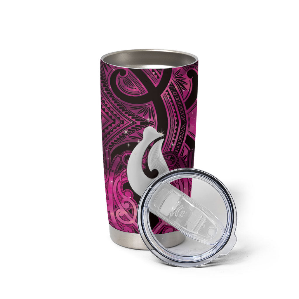 Personalised Maori Matariki Hei Matau Mawhero Tumbler Cup Maori Kowhaiwhai Pattern Galaxy LT01 - Polynesian Pride