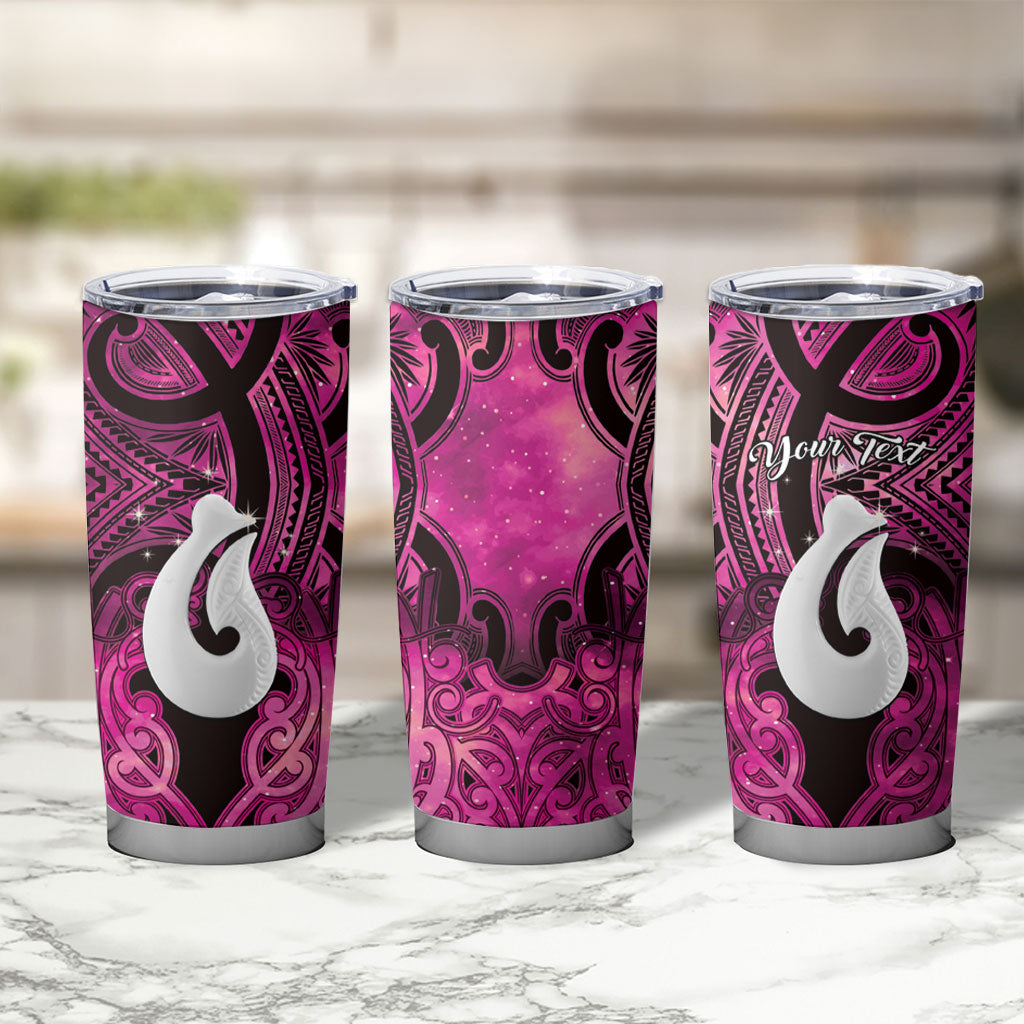 Personalised Maori Matariki Hei Matau Mawhero Tumbler Cup Maori Kowhaiwhai Pattern Galaxy LT01 - Polynesian Pride