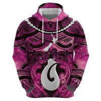 Personalised Maori Matariki Hei Matau Mawhero Zip Hoodie Maori Kowhaiwhai Pattern Galaxy
