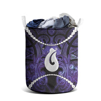 Maori Matariki Hei Matau Waiporoporo Laundry Basket Maori Kowhaiwhai Pattern Galaxy LT01 - Polynesian Pride