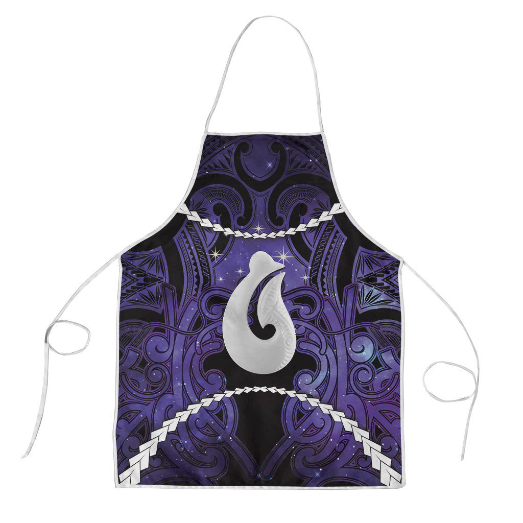 Maori Matariki Hei Matau Waiporoporo Apron Maori Kowhaiwhai Pattern Galaxy LT01 Purple - Polynesian Pride