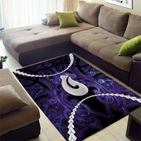 Maori Matariki Hei Matau Waiporoporo Area Rug Maori Kowhaiwhai Pattern Galaxy LT01 - Polynesian Pride