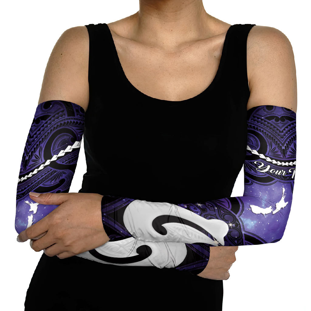Personalised Maori Matariki Hei Matau Waiporoporo Arm Sleeves Maori Kowhaiwhai Pattern Galaxy LT01 - Polynesian Pride