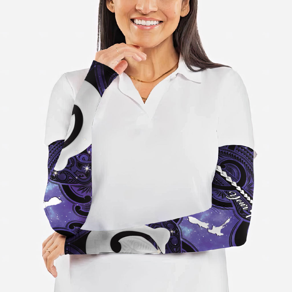 Personalised Maori Matariki Hei Matau Waiporoporo Arm Sleeves Maori Kowhaiwhai Pattern Galaxy LT01 - Polynesian Pride