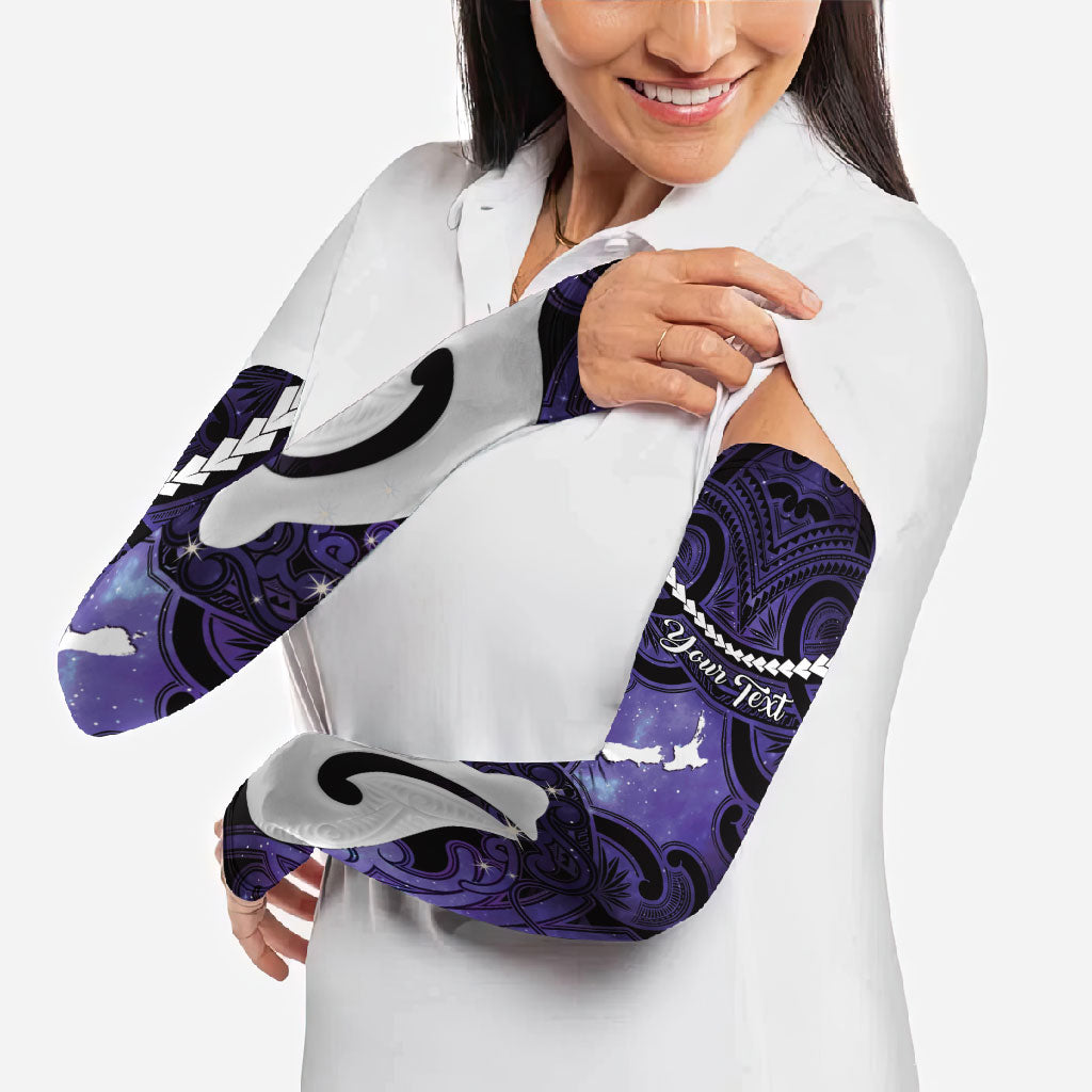 Personalised Maori Matariki Hei Matau Waiporoporo Arm Sleeves Maori Kowhaiwhai Pattern Galaxy LT01 - Polynesian Pride