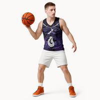Personalised Maori Matariki Hei Matau Waiporoporo Basketball Jersey Maori Kowhaiwhai Pattern Galaxy LT01 - Polynesian Pride