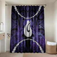 Maori Matariki Hei Matau Waiporoporo Bathroom Set Maori Kowhaiwhai Pattern Galaxy LT01 Shower Curtain Only Purple - Polynesian Pride