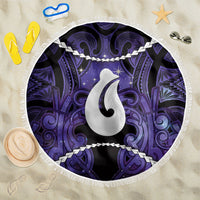 Maori Matariki Hei Matau Waiporoporo Beach Blanket Maori Kowhaiwhai Pattern Galaxy LT01 One Size 150cm Purple - Polynesian Pride