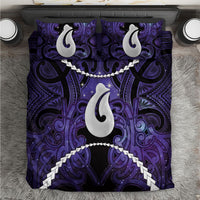 Maori Matariki Hei Matau Waiporoporo Bedding Set Maori Kowhaiwhai Pattern Galaxy LT01 Purple - Polynesian Pride