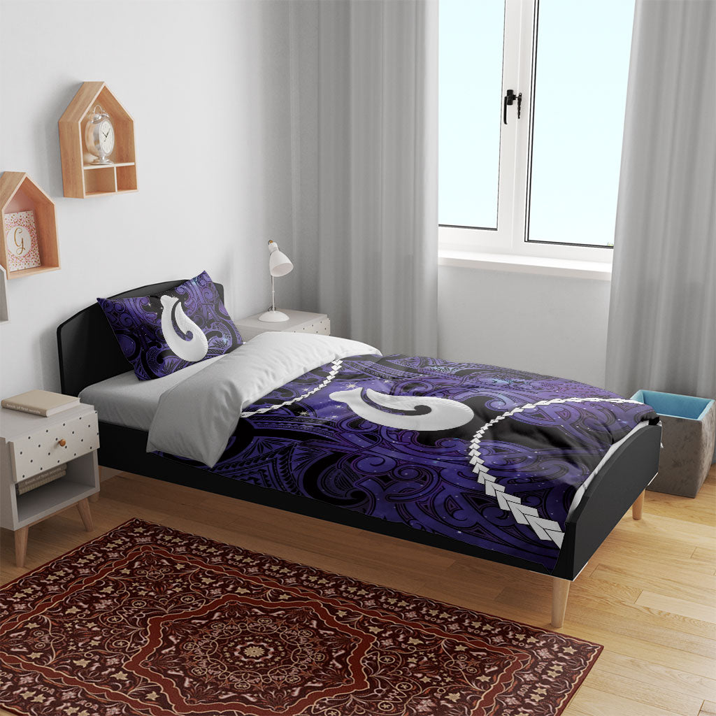 Maori Matariki Hei Matau Waiporoporo Bedding Set Maori Kowhaiwhai Pattern Galaxy LT01 - Polynesian Pride