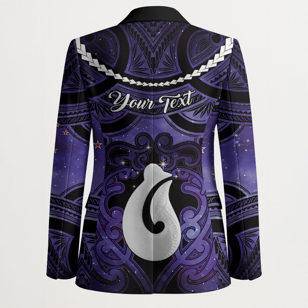 Personalised Maori Matariki Hei Matau Waiporoporo Blazer Maori Kowhaiwhai Pattern Galaxy LT01 - Polynesian Pride