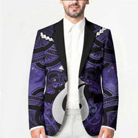 Personalised Maori Matariki Hei Matau Waiporoporo Blazer Maori Kowhaiwhai Pattern Galaxy LT01 - Polynesian Pride