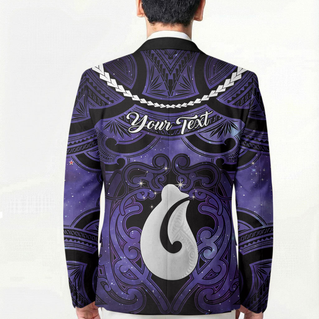 Personalised Maori Matariki Hei Matau Waiporoporo Blazer Maori Kowhaiwhai Pattern Galaxy LT01 - Polynesian Pride