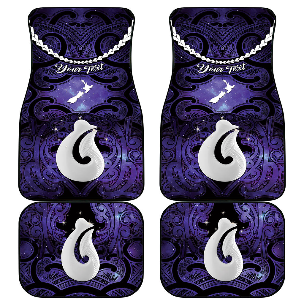 Personalised Maori Matariki Hei Matau Waiporoporo Car Mats Maori Kowhaiwhai Pattern Galaxy LT01 - Polynesian Pride