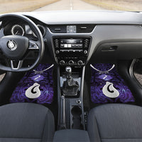 Personalised Maori Matariki Hei Matau Waiporoporo Car Mats Maori Kowhaiwhai Pattern Galaxy LT01 Set 2pcs - Front Purple - Polynesian Pride
