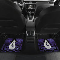 Personalised Maori Matariki Hei Matau Waiporoporo Car Mats Maori Kowhaiwhai Pattern Galaxy LT01 Set 2pcs - Back Purple - Polynesian Pride