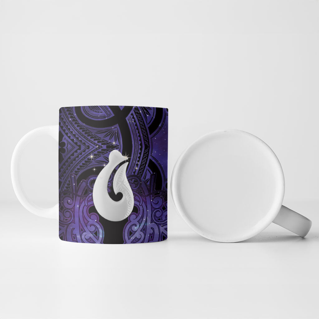 Personalised Maori Matariki Hei Matau Waiporoporo Ceramic Mug Maori Kowhaiwhai Pattern Galaxy LT01 - Polynesian Pride