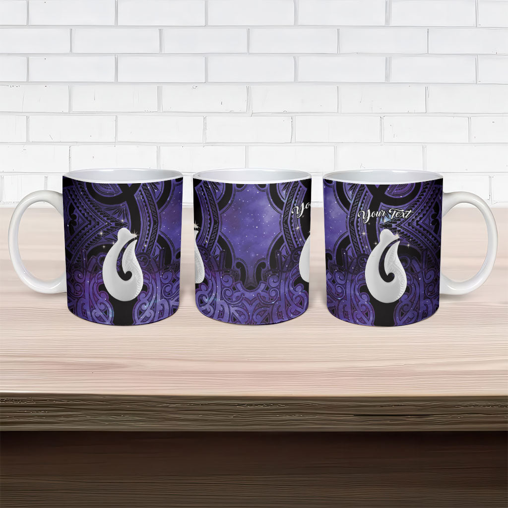 Personalised Maori Matariki Hei Matau Waiporoporo Ceramic Mug Maori Kowhaiwhai Pattern Galaxy LT01 - Polynesian Pride