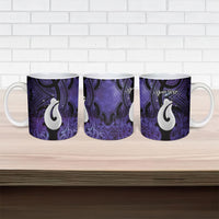 Personalised Maori Matariki Hei Matau Waiporoporo Ceramic Mug Maori Kowhaiwhai Pattern Galaxy LT01 - Polynesian Pride