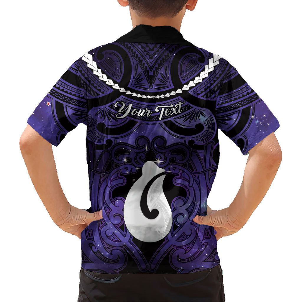 Personalised Maori Matariki Hei Matau Waiporoporo Family Matching Mermaid Dress and Hawaiian Shirt Maori Kowhaiwhai Pattern Galaxy