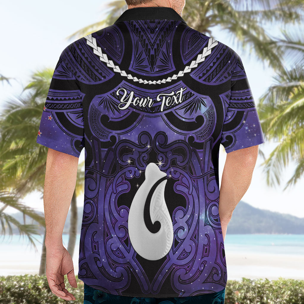 Personalised Maori Matariki Hei Matau Waiporoporo Hawaiian Shirt Maori Kowhaiwhai Pattern Galaxy LT01 - Polynesian Pride
