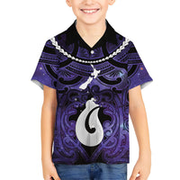 Personalised Maori Matariki Hei Matau Waiporoporo Kid Hawaiian Shirt Maori Kowhaiwhai Pattern Galaxy